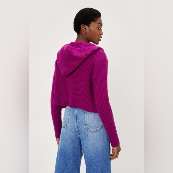 Hooded Cardigan And Knitted Sweater Vest Set - Picture 3 of 9